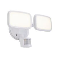 Lynn PIR Security Twin 10W LED Spotlight in White Finish