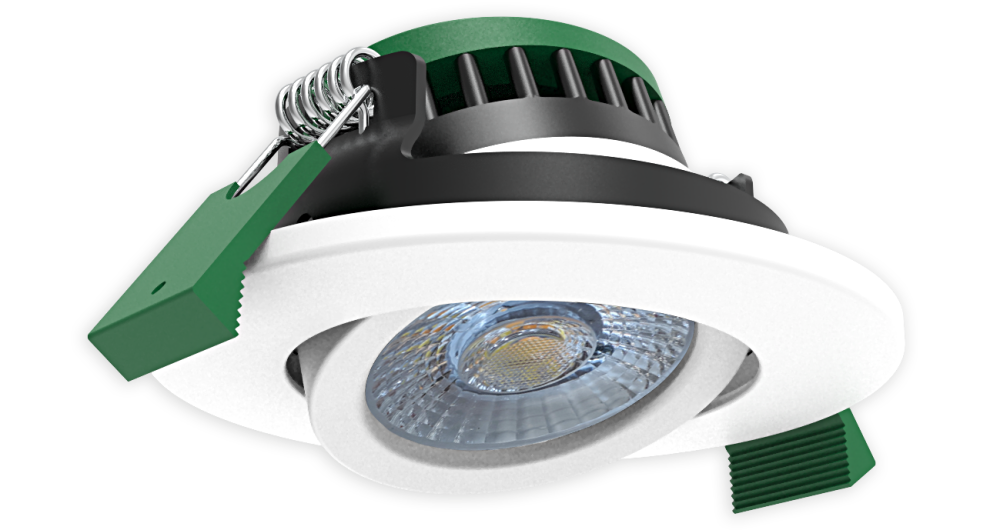 Avon 4CCT 7W LED Fire Rated Gimbal Downlight with White Bezel