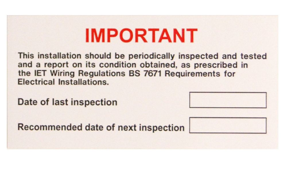 PERIODIC INSPECTION LABEL S/A VINYL 130MM X 60MM PACKOF 10 (IS5610SA)