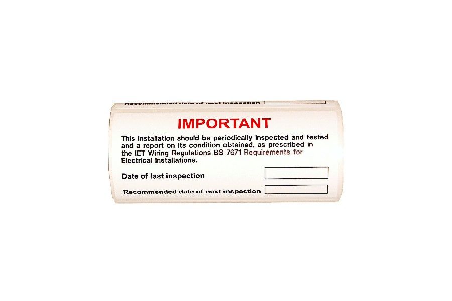 PERIODIC INSPECTION LABEL S/A VINYL ON A ROLL 130MM X 60MM 100 OFF (IS54100