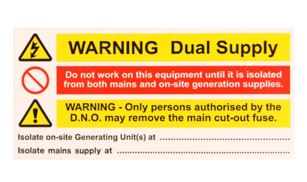 DUAL SUPPLY NOTICE S/A VINYL 130MM X 60MM PACK OF 10 (IS8110SA)
