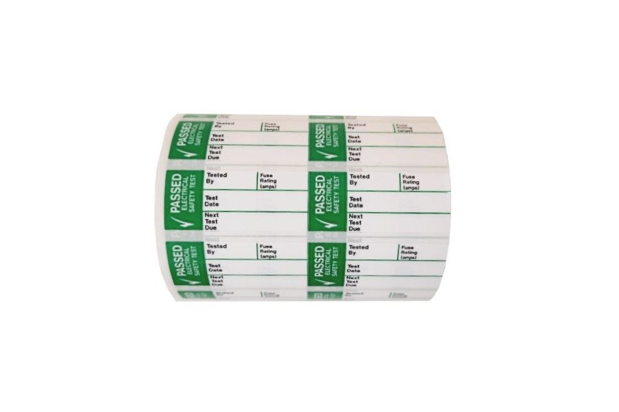 PASS TEST LABELS (SMALL) ON A ROLL S/A WRITE ON VINYL 35MM X 15MM 150 250 O