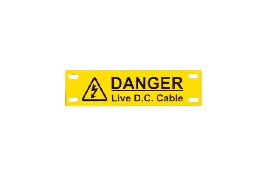 DANGER LIVE D.C. CABLE MARKERS RIGID PVC 75MM X 20MM PACK OF 10 (IS8910RP)