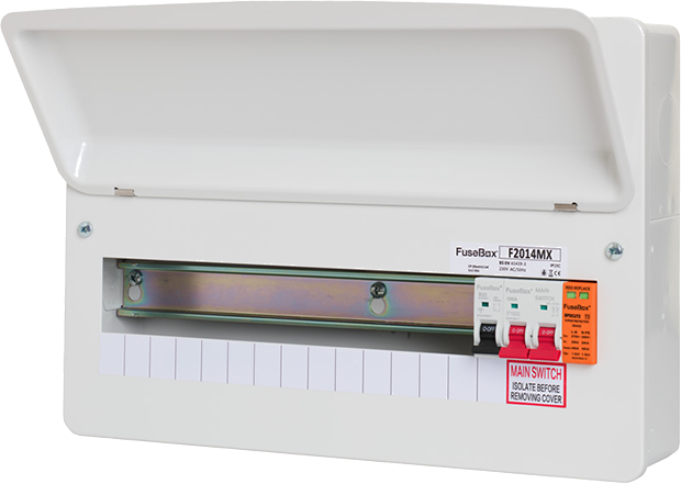 Fusebox 14 Way Consumer Unit with 100A Main Switch and Type 2 SPD