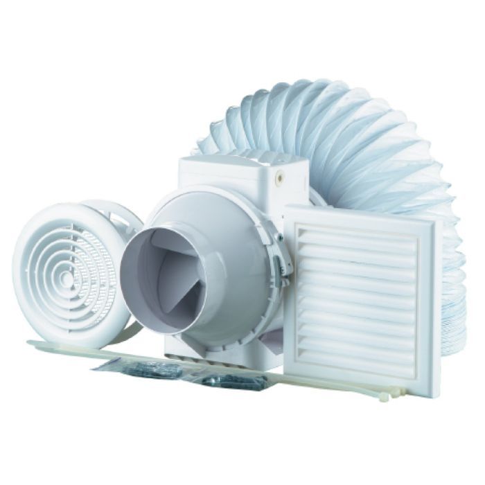 Turbo-E 100mm Timer Shower Fan Extract Kit