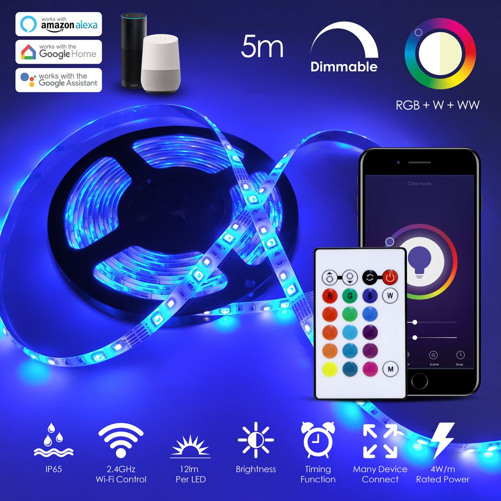 Smart WiFi RGB and CCT Changing LED Tape Kit 5mtr