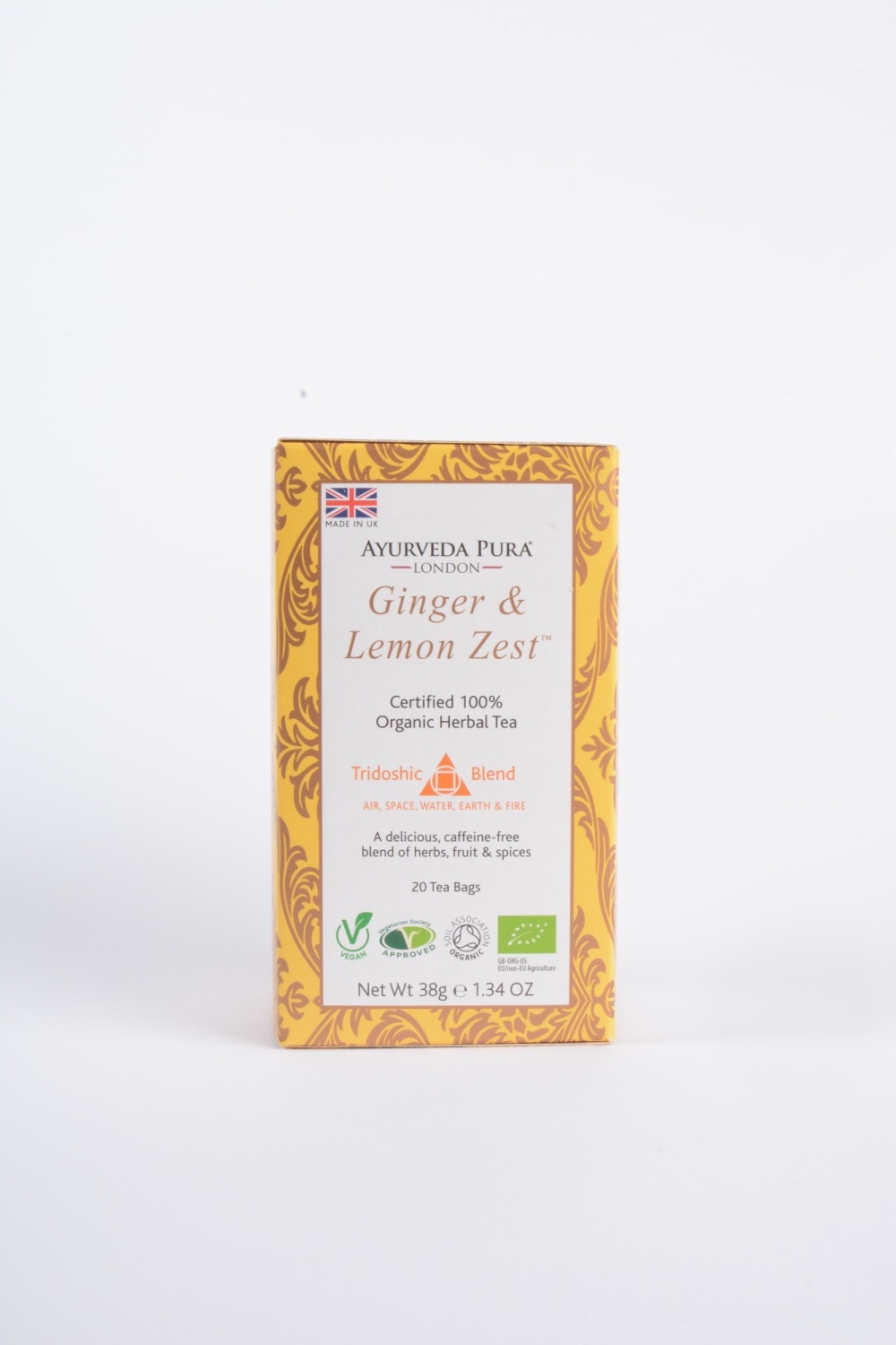 Ginger and Lemon Zest Organic Herbal Tea - Box