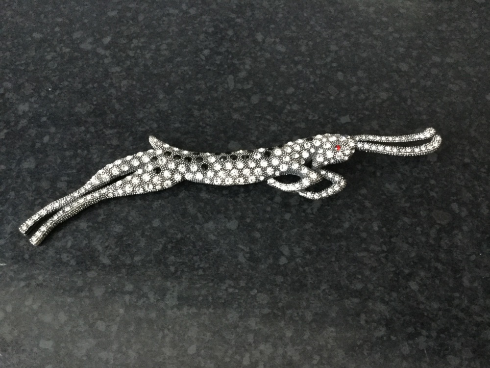 Vintage Jumping Hare Brooch