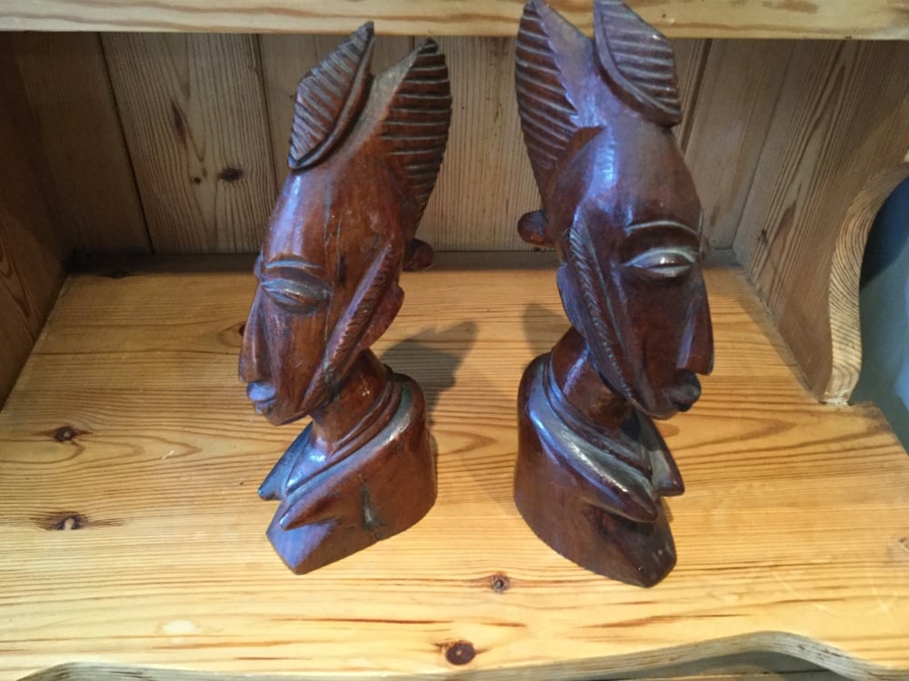 2 hand carved Tribal Figures 