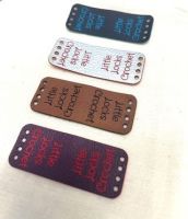 fold over vegan faux leather tags 5x2cm 