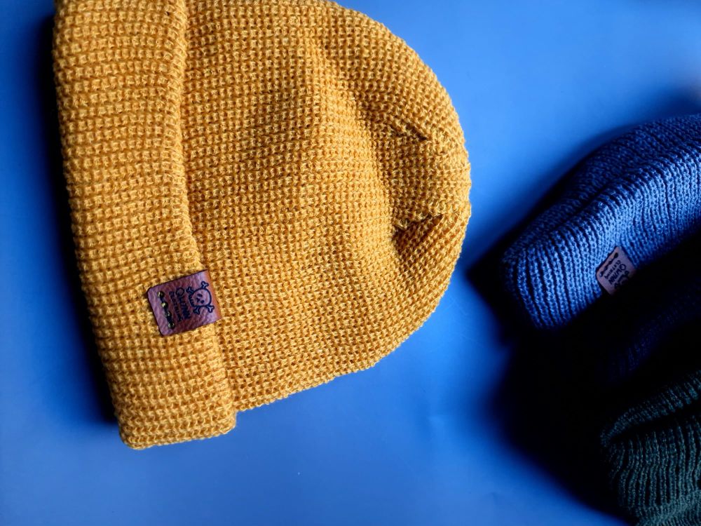 Mustard knitted docker beanie