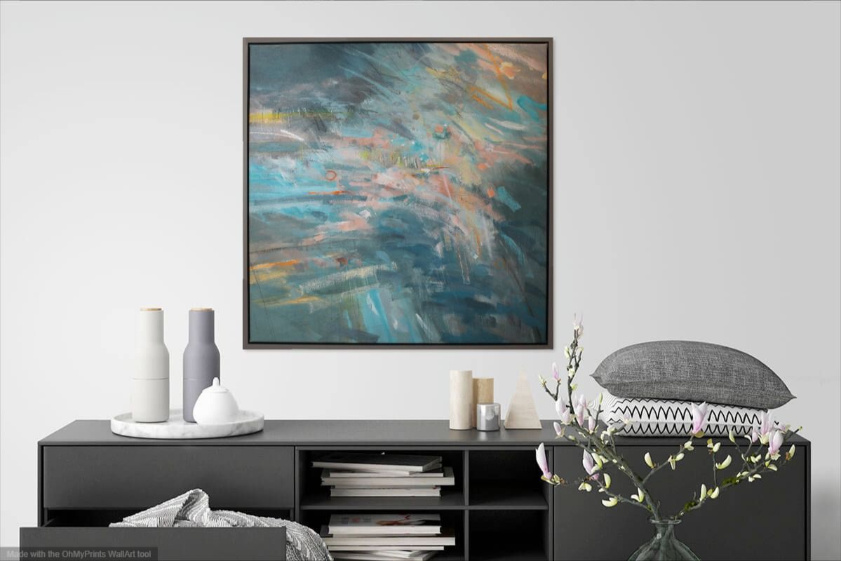 Abstract painting in room