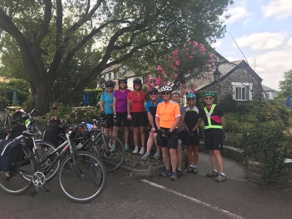 Cycle club at The Greyhound ladies