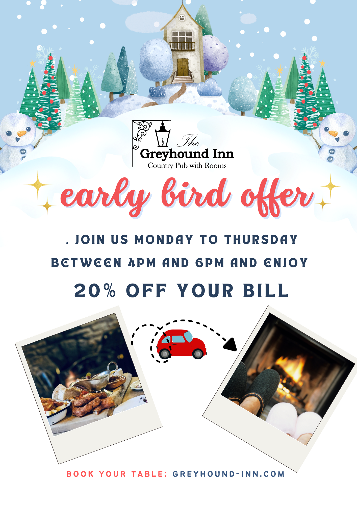 Early bird dining offer at The Greyhound