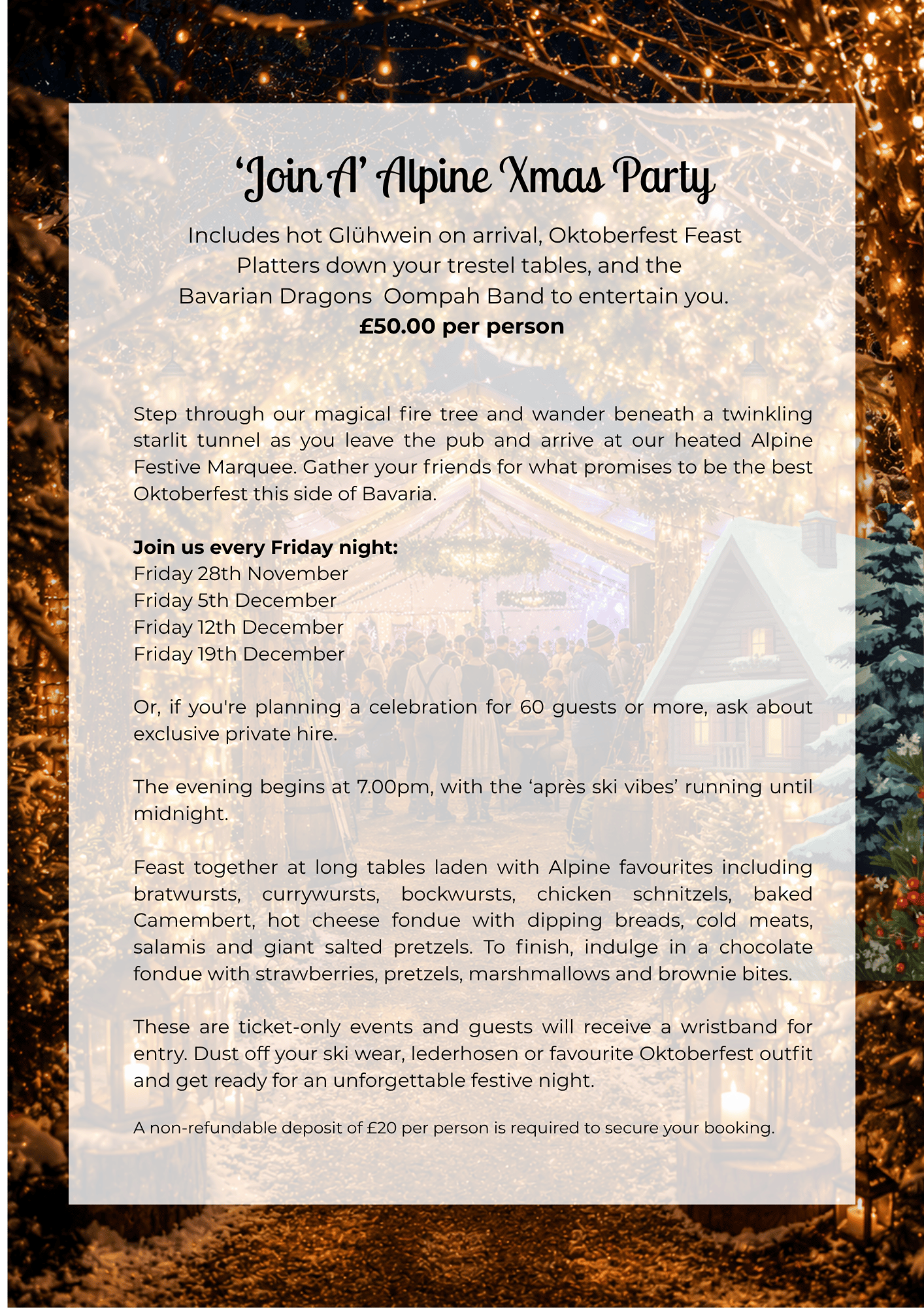 Christmas parties at The Greyhound In Near Usk