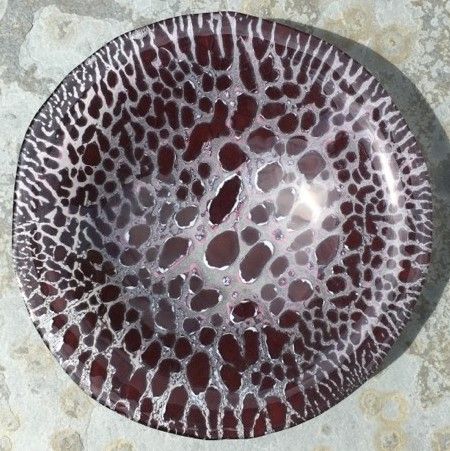 Plum spot pattern bowl