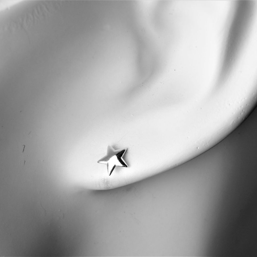 sterling silver star stud earrings