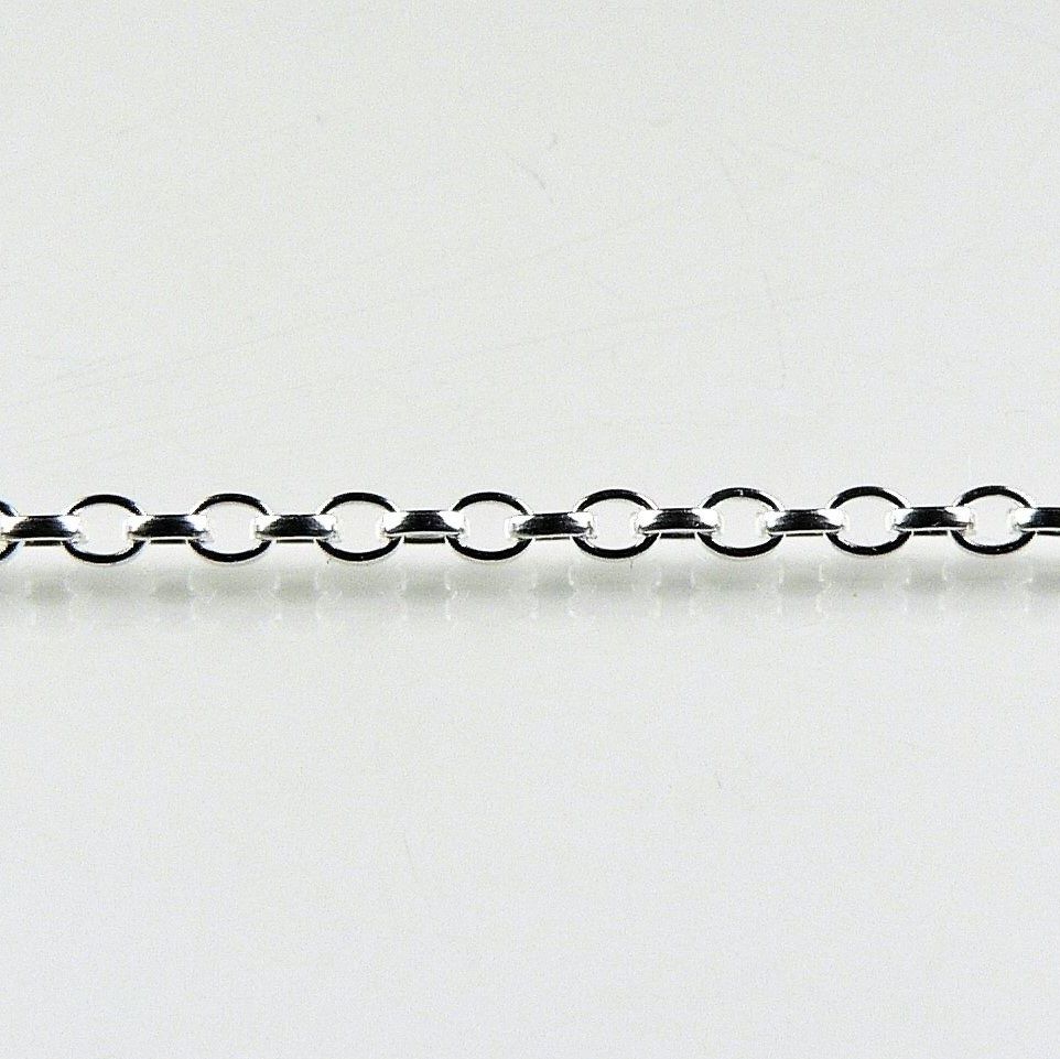 Sterling silver Belcher/Rolo chain, 1.7mm thick - 16 or 18 inches, with Town Talk Silver Polishing Cloth