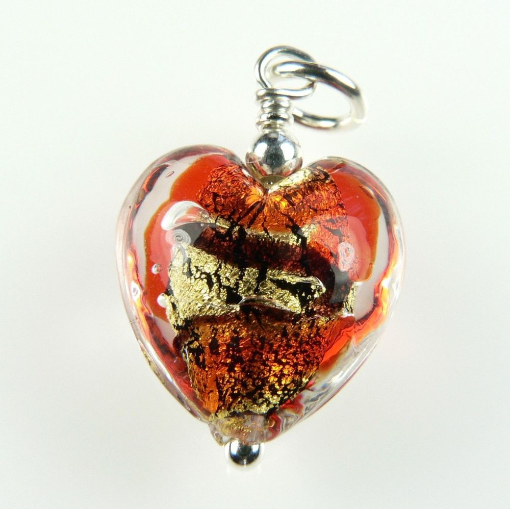 Murano glass heart pendant