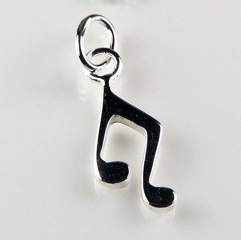 With/out 16" or 18" fine curb chain, sterling silver 15mm musical note pendant, in a gift box