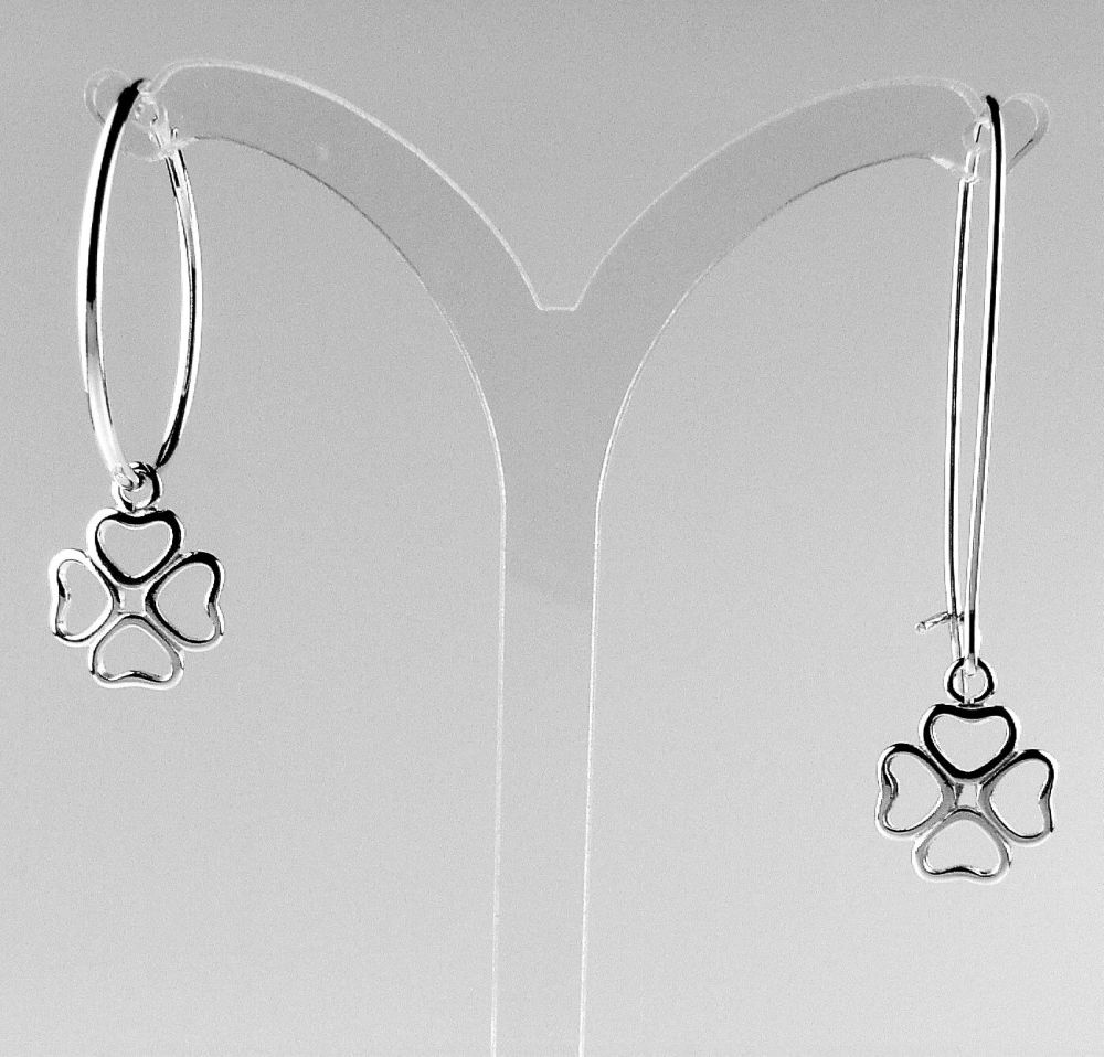 sterling silver 4-leaf clover earrings