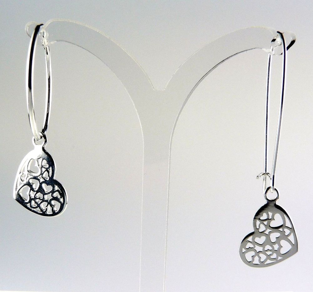 hearts within a heart earrings