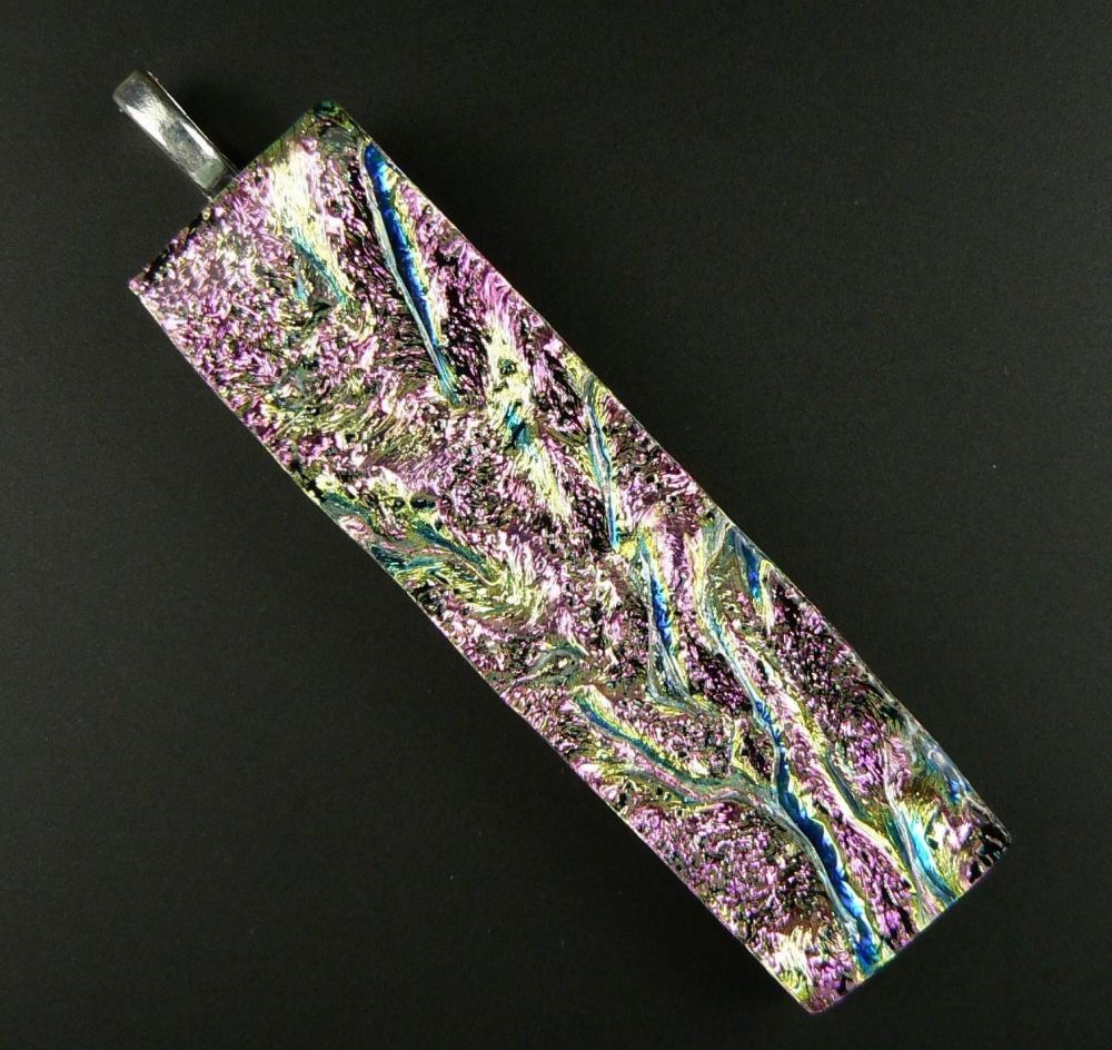 pink dichroic glass pendant