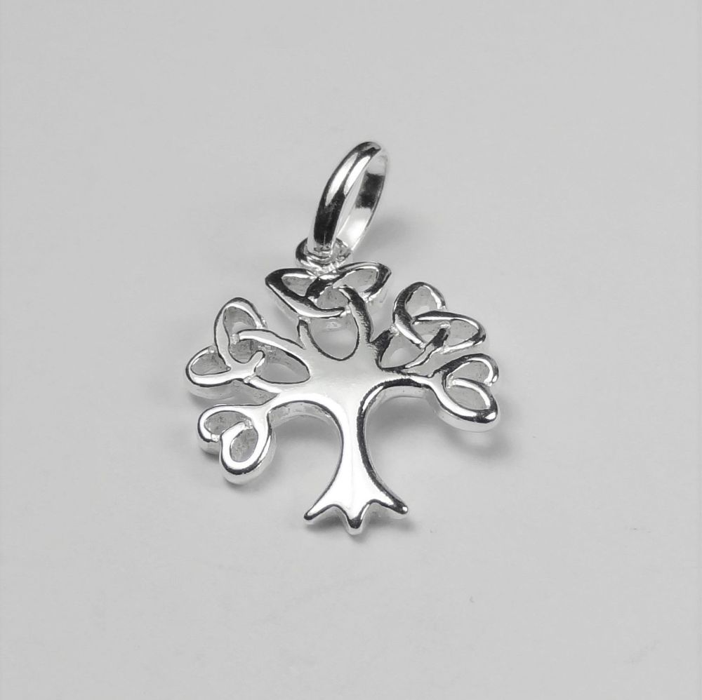 With/out 16" or 18" fine curb chain, sterling silver 16x13mm Tree of Life pendant, in a gift box