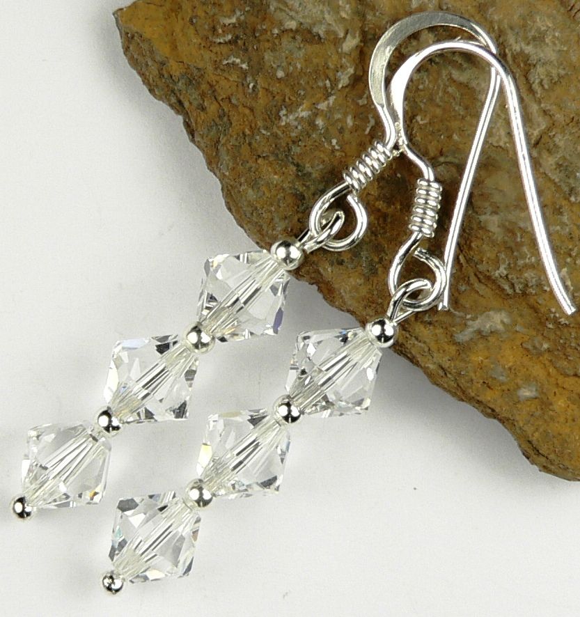 Earrings made with colourless Crystal Swarovski Elements