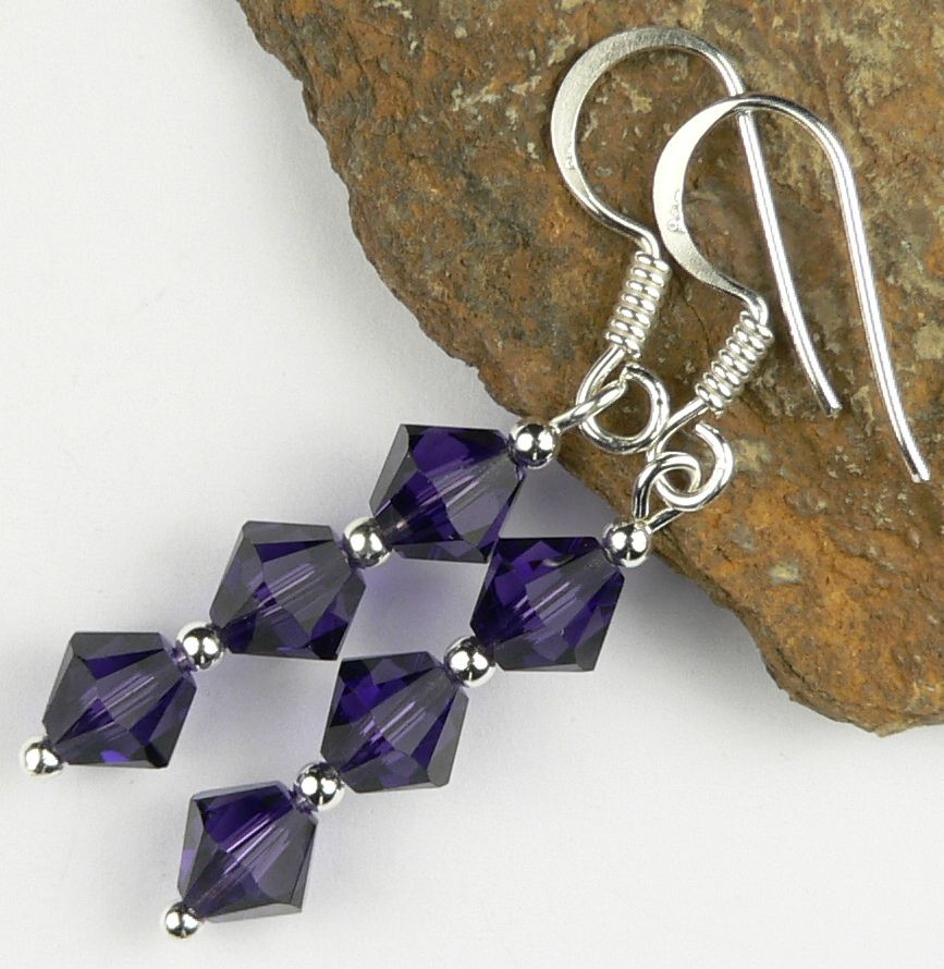 Earrings made with Purple Velvet Swarovski Elements