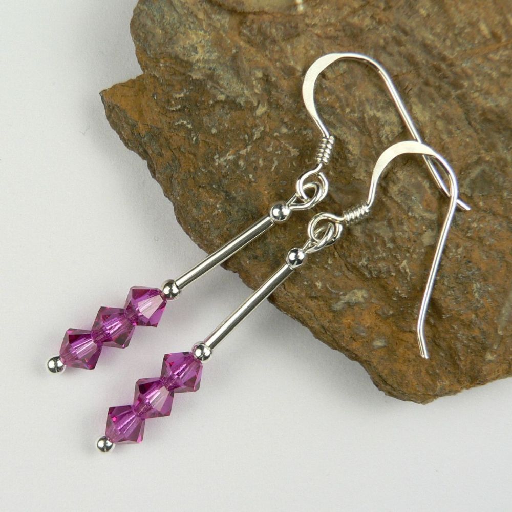 Preciosa Fuchsia earrings