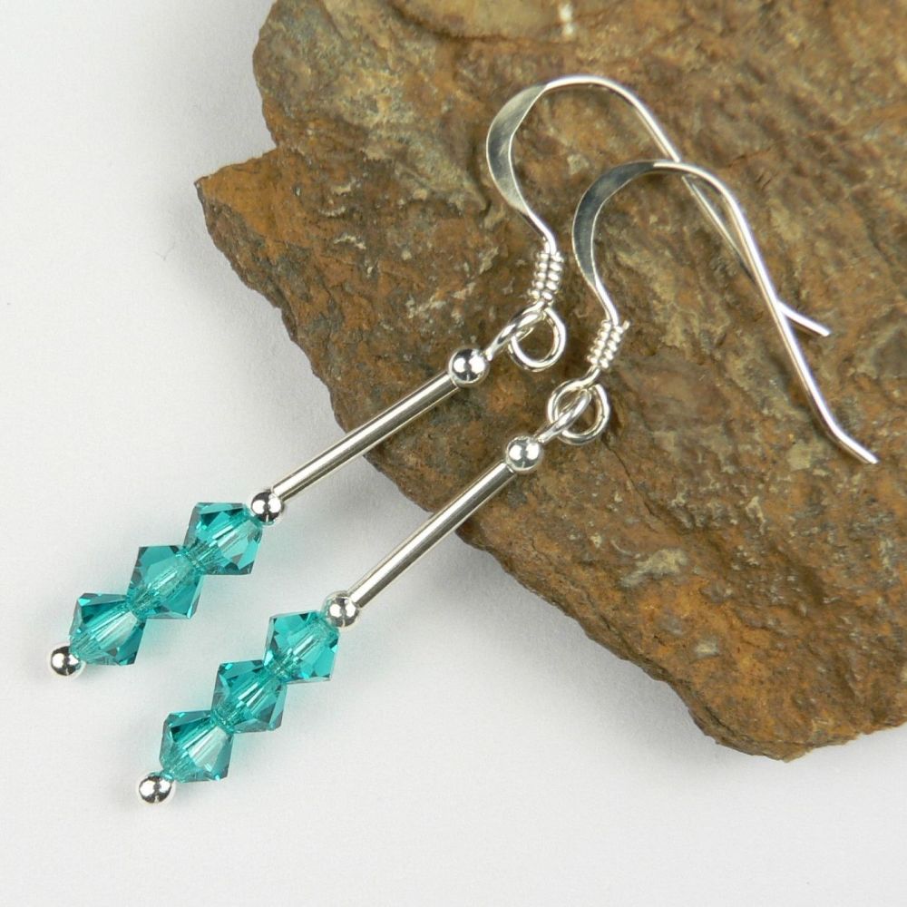 Preciosa blue zircon earrings