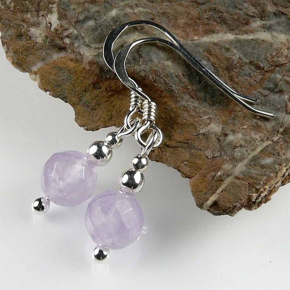 pale purple Lavender/cape amethyst semi precious stone earrings