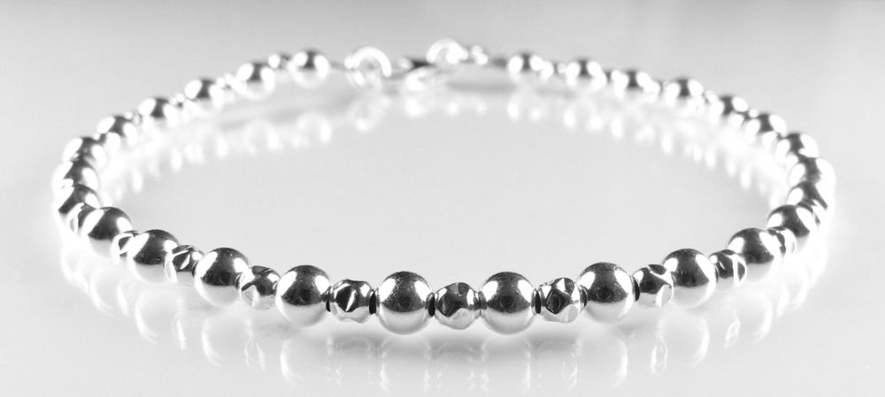 sterling silver beaded bracelet