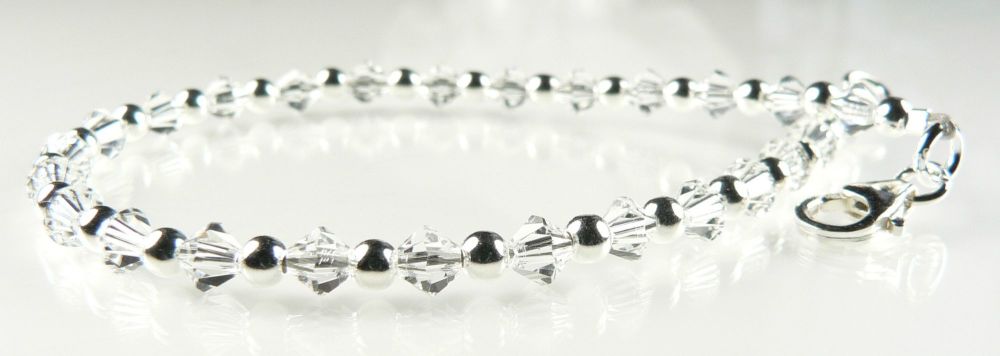 colourless crystal Preciosa beaded bracelet