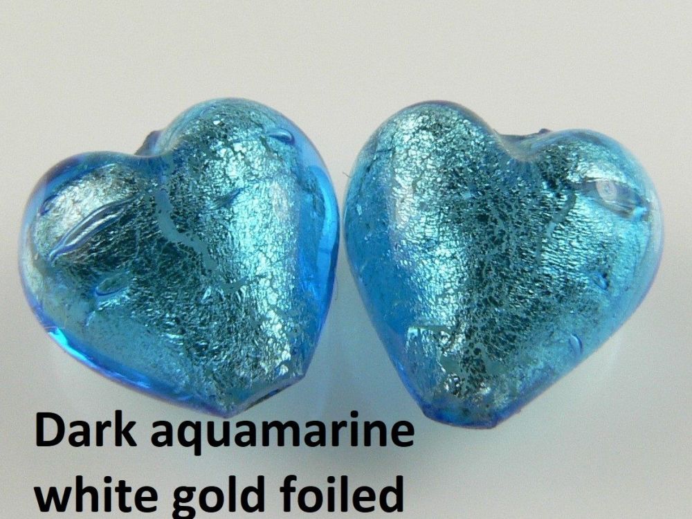 2 colour options - sterling silver & 10mm (+/-) Murano glass heart earrings in a gift box