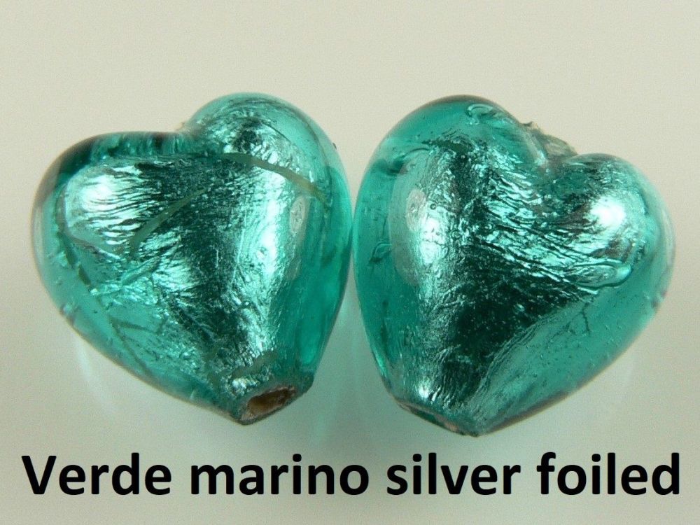 2 colour options - sterling silver & 10mm (+/-) Murano glass heart earrings in a gift box