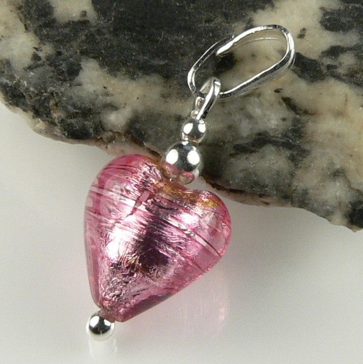 murano glass heart pendant