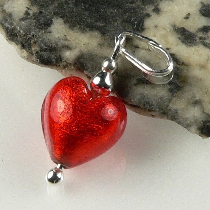 murano glass heart pendant