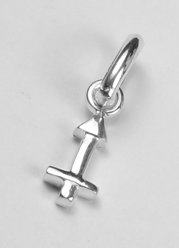 Sterling silver Sagittarius zodiac sign pendant (11x3mm), with/out 16" fine curb chain, in a gift box