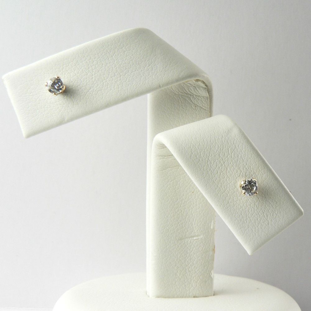 3mm Cubic Zirconia & 14k gold filled stud earrings, in a gift box