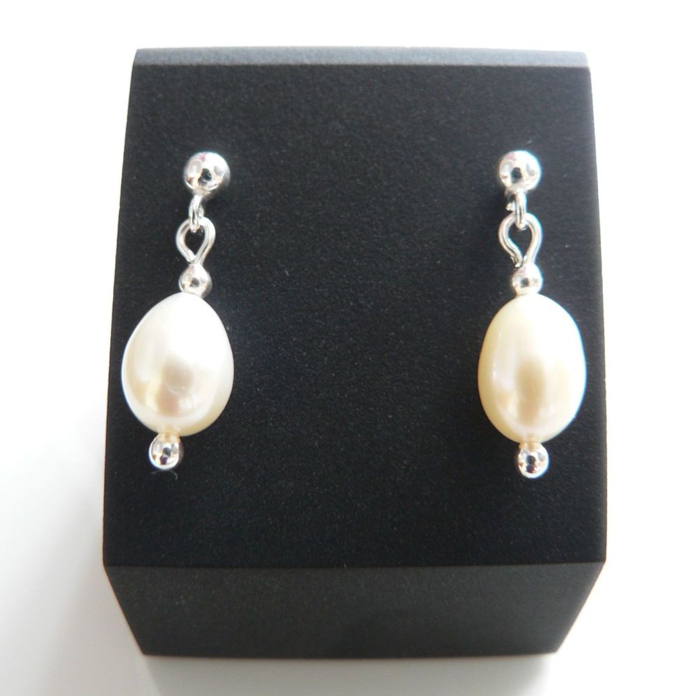 rice pearl earrings