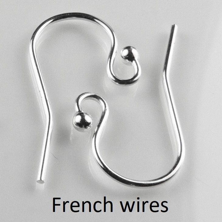 Sterling silver drop earrings, on either french, fish or kidney wires, in a gift box - main beads 6mm