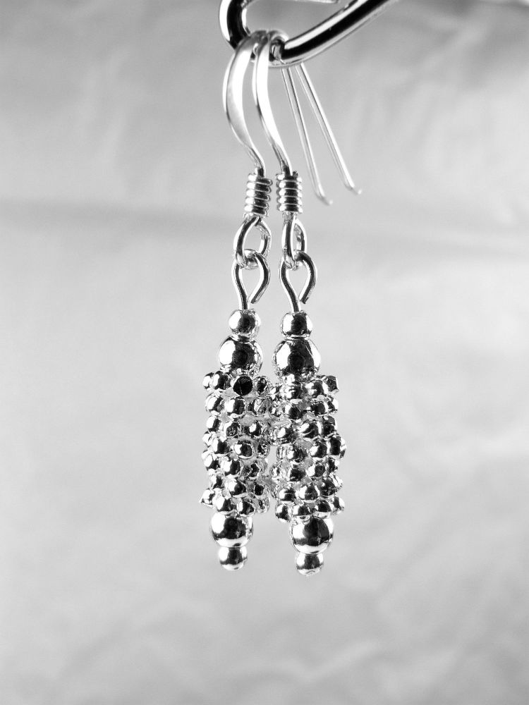 Sterling silver drop earrings, on either fish or kidney wires, in a gift box - multi daisies