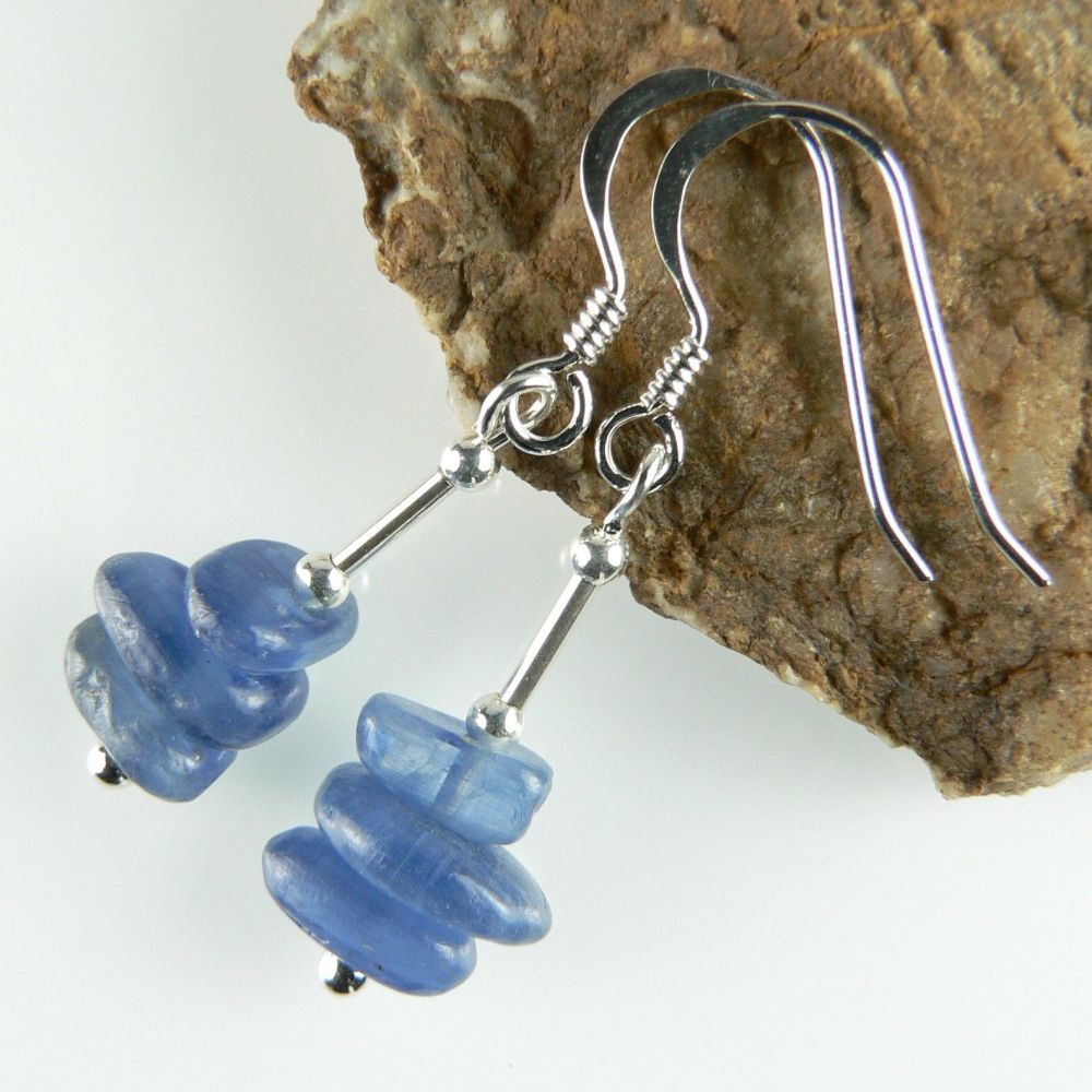 blue Kyanite small nugget earrings