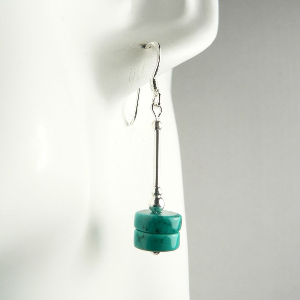 turquoise (stabilised) semi precious stone earrings