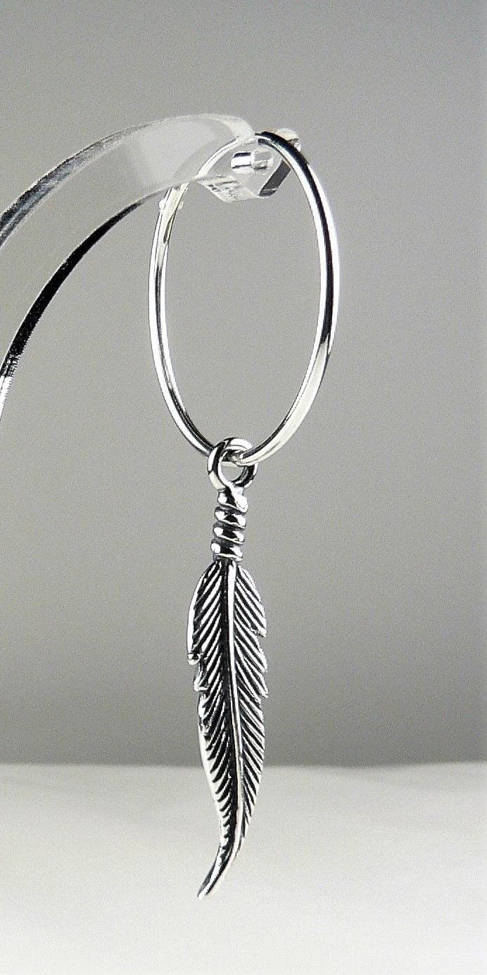 sterling silver feather earrings