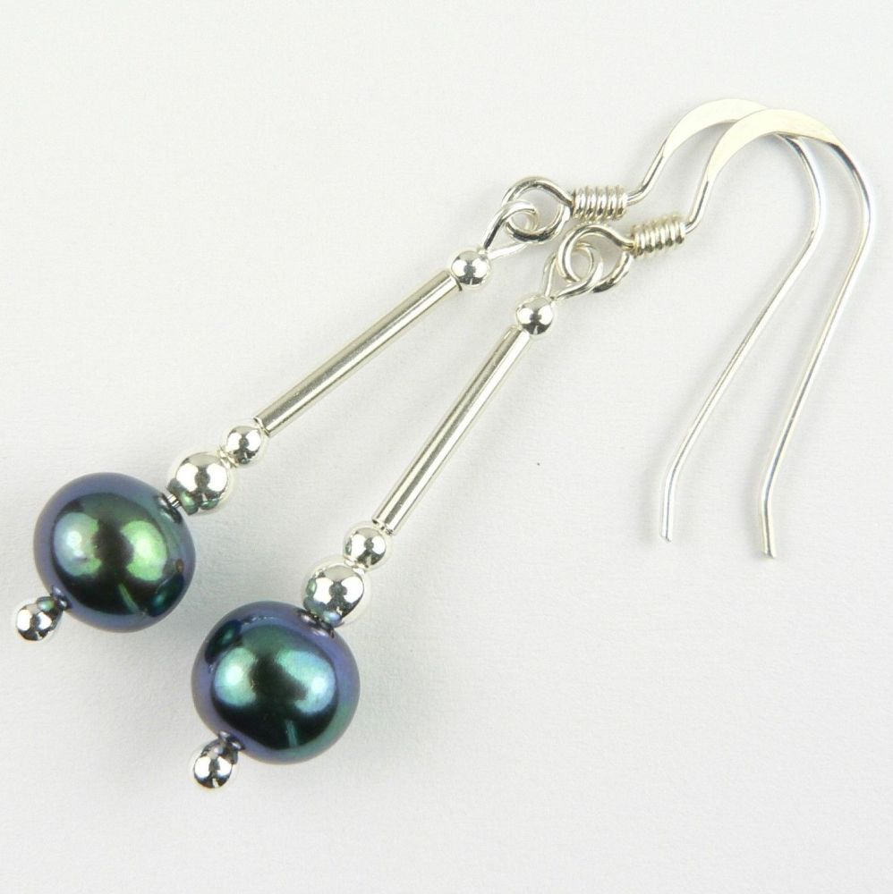 freshwater potato pearl drop earrings