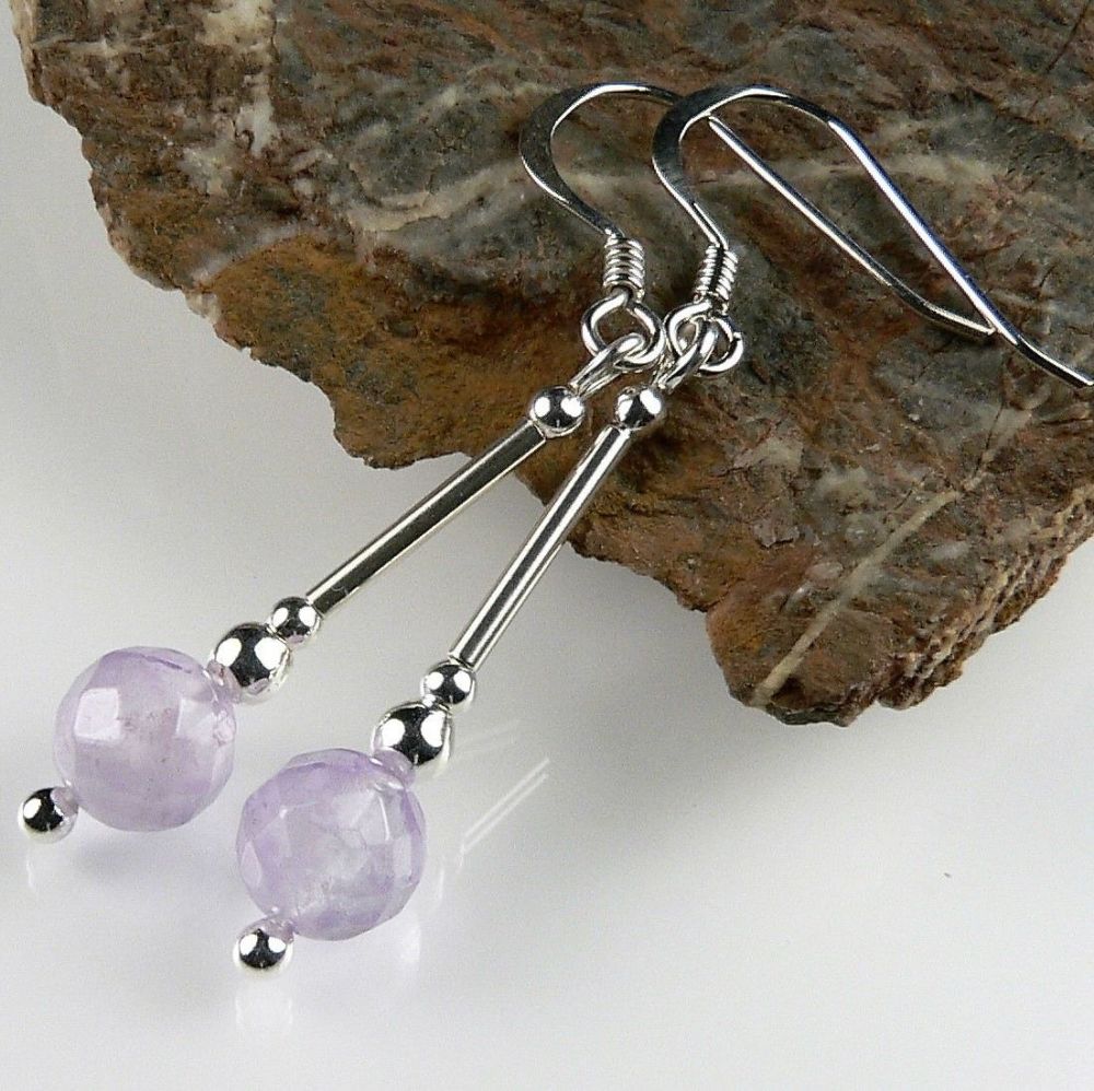 pale purple lavender/cape amethyst earrings