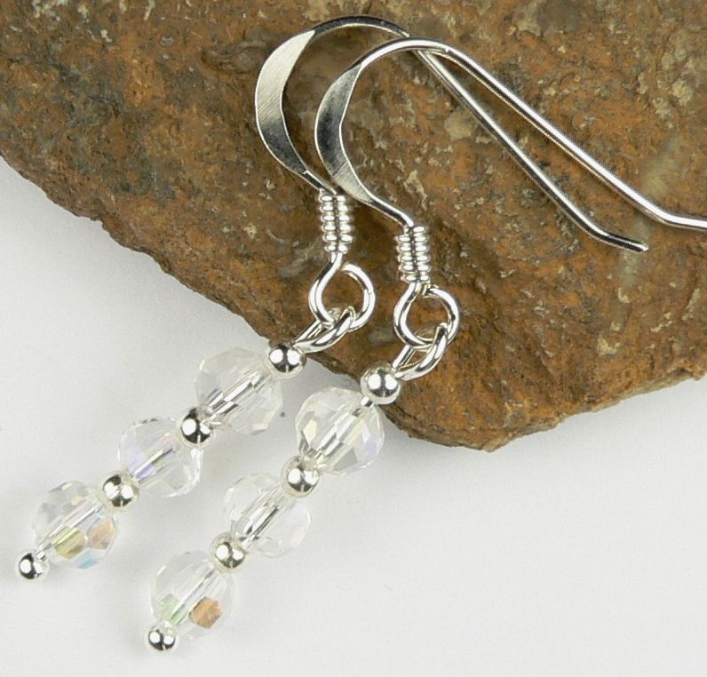 clear/crystal czech glass earrings